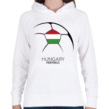 PRINTFASHION Hungary Football - Női kapucnis pulóver - Fehér női pulóver, kardigán