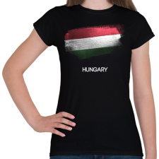 PRINTFASHION Hungary - Magyar zászló - Női póló - Fekete női póló