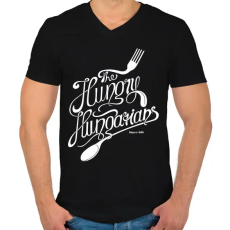 PRINTFASHION Hungry hungarians - Férfi V-nyakú póló - Fekete