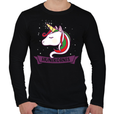 PRINTFASHION Hunikornis - Férfi hosszú ujjú póló - Fekete