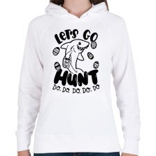 PRINTFASHION Hunt do, do, do - Női kapucnis pulóver - Fehér női pulóver, kardigán