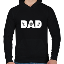 PRINTFASHION Hunter Dad - Férfi kapucnis pulóver - Fekete férfi pulóver, kardigán