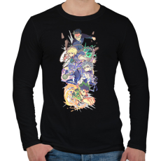PRINTFASHION HunterxHunter karakterek - Férfi hosszú ujjú póló - Fekete