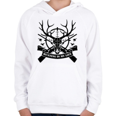 PRINTFASHION Hunting  - Gyerek kapucnis pulóver - Fehér