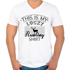 PRINTFASHION Hunting shirt - Férfi V-nyakú póló - Fehér