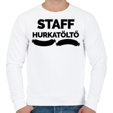 PRINTFASHION Hurkatöltő Staff - Férfi pulóver - Fehér férfi pulóver, kardigán