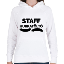 PRINTFASHION Hurkatöltő Staff - Női kapucnis pulóver - Fehér női pulóver, kardigán