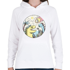 PRINTFASHION Hurrá! Aszteroida! - Női kapucnis pulóver - Fehér női pulóver, kardigán