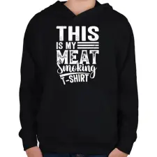 PRINTFASHION Hús füstölős póló - Gyerek kapucnis pulóver - Fekete gyerek pulóver, kardigán