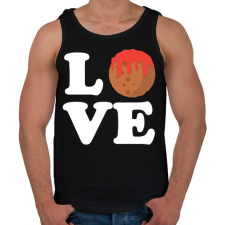 PRINTFASHION Húsgolyó love - Férfi atléta - Fekete atléta, trikó