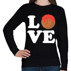 PRINTFASHION Húsgolyó love - Női pulóver - Fekete