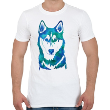 PRINTFASHION Husky - Férfi póló - Fehér férfi póló