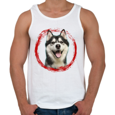 PRINTFASHION husky kutyus - férfi - Férfi atléta - Fehér