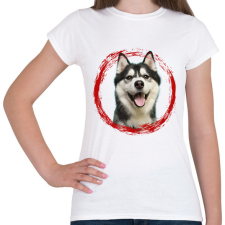 PRINTFASHION husky kutyus - férfi - Női póló - Fehér női póló