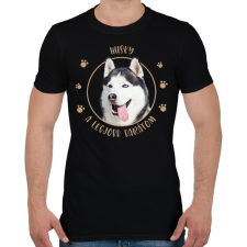 PRINTFASHION Husky - Legjobb barát - Férfi póló - Fekete férfi póló