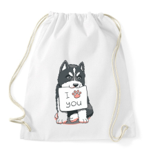 PRINTFASHION Husky love - Sportzsák, Tornazsák - Fehér tornazsák