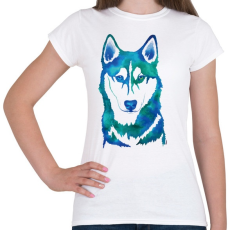 PRINTFASHION Husky - Női póló - Fehér