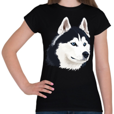 PRINTFASHION Husky - Női póló - Fekete női póló