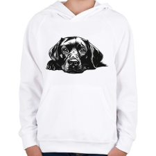 PRINTFASHION Husky Sziluett - Gyerek kapucnis pulóver - Fehér gyerek pulóver, kardigán