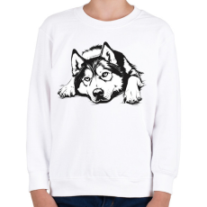 PRINTFASHION Husky Sziluett - Gyerek pulóver - Fehér