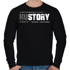 PRINTFASHION HUstory (white) - Férfi pulóver - Fekete