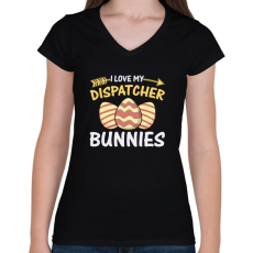 PRINTFASHION husvét10 - Női V-nyakú póló - Fekete