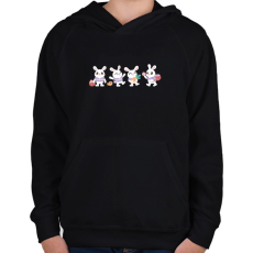 PRINTFASHION husvét19 - Gyerek kapucnis pulóver - Fekete