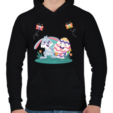 PRINTFASHION husvét26 - Férfi kapucnis pulóver - Fekete