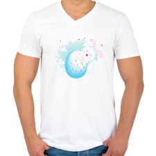 PRINTFASHION husvét27 - Férfi V-nyakú póló - Fehér férfi póló
