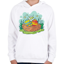 PRINTFASHION husvét28 - Gyerek kapucnis pulóver - Fehér gyerek pulóver, kardigán
