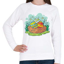 PRINTFASHION husvét28 - Női pulóver - Fehér női pulóver, kardigán