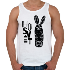 PRINTFASHION Húsvét - Fekete nyúl - Férfi atléta - Fehér