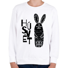 PRINTFASHION Húsvét - Fekete nyúl - Gyerek pulóver - Fehér gyerek pulóver, kardigán