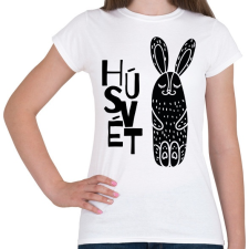 PRINTFASHION Húsvét - Fekete nyúl - Női póló - Fehér női póló