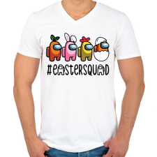PRINTFASHION Húsvéti Among Us csapat - Férfi V-nyakú póló - Fehér férfi póló