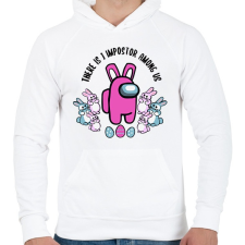 PRINTFASHION Húsvéti Among Us - Férfi kapucnis pulóver - Fehér férfi pulóver, kardigán