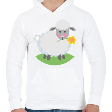 PRINTFASHION Húsvéti bárány - Férfi kapucnis pulóver - Fehér
