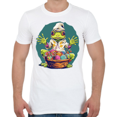 PRINTFASHION Húsvéti béka kosárnyi tojással - Férfi póló - Fehér