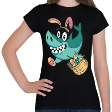 PRINTFASHION Húsvéti cápa - Női póló - Fekete női póló