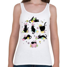 PRINTFASHION Húsvéti cicák - Női atléta - Fehér női trikó