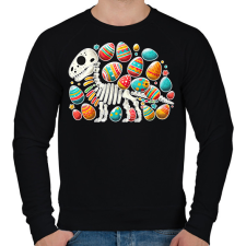PRINTFASHION Húsvéti dínó - Férfi pulóver - Fekete férfi pulóver, kardigán