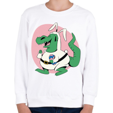 PRINTFASHION Húsvéti dínó - Gyerek pulóver - Fehér gyerek pulóver, kardigán