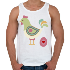 PRINTFASHION Húsvéti kakas - Férfi atléta - Fehér