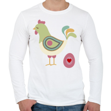 PRINTFASHION Húsvéti kakas - Férfi hosszú ujjú póló - Fehér