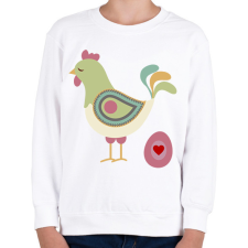 PRINTFASHION Húsvéti kakas - Gyerek pulóver - Fehér gyerek pulóver, kardigán