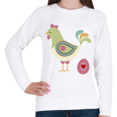 PRINTFASHION Húsvéti kakas - Női pulóver - Fehér