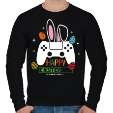 PRINTFASHION Húsvéti konzol - Férfi pulóver - Fekete