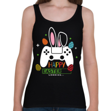 PRINTFASHION Húsvéti konzol - Női atléta - Fekete