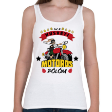 PRINTFASHION Húsvéti motoros póló - Női atléta - Fehér