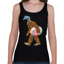 PRINTFASHION Húsvéti Nagyláb - Női atléta - Fekete női trikó